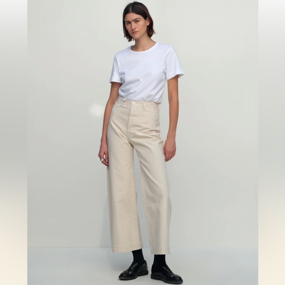 Jesse Kamm Sailor Leg Pants in Natural Cream Off White Sz 6 - Organic Cotton